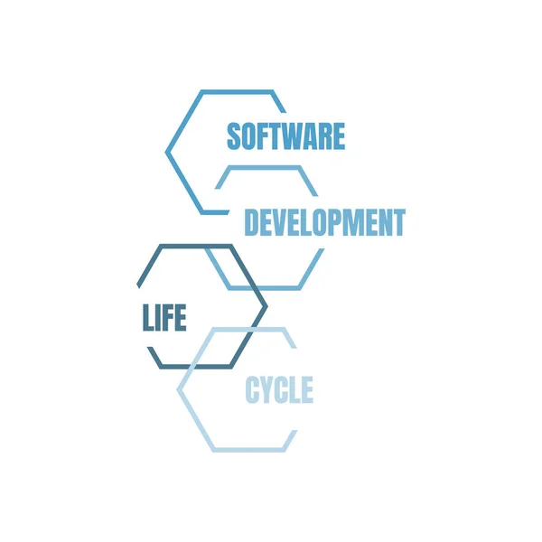 Desarrollo de software vida ciclo vector ilustración — Archivo Imágenes Vectoriales