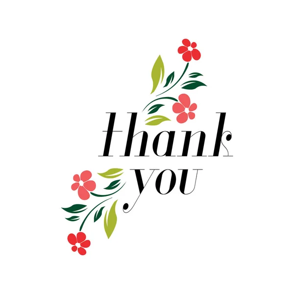 ขอบคุณด้วยตัวอักษรการ์ดดอกไม้ สวัสดีที่สวยงาม scratc — ภาพเวกเตอร์สต็อก