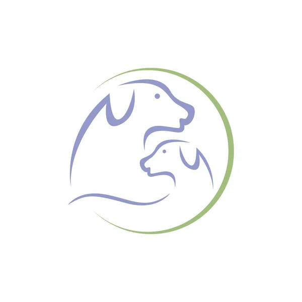 Silhouet van de hond een dierenwinkel veterinaire kliniek vector logo — Stockvector