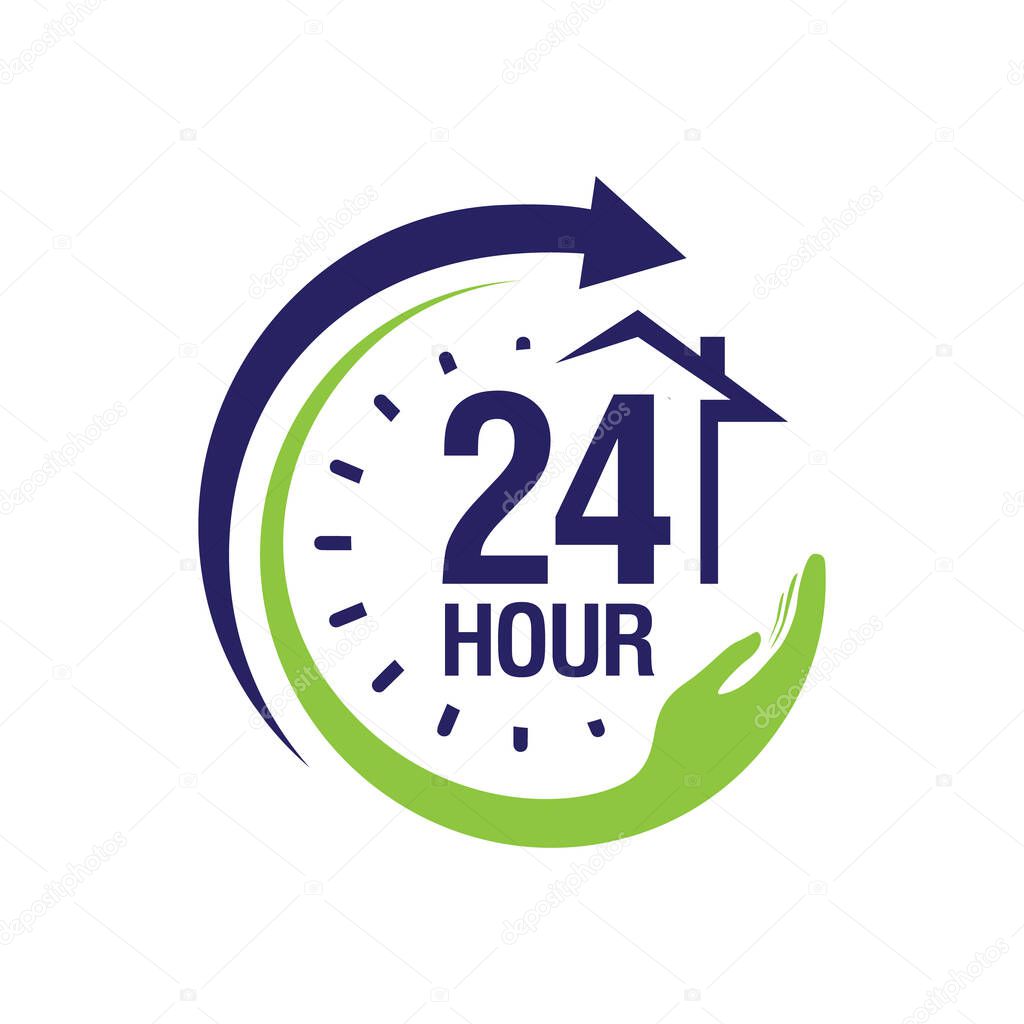 24 hour medical care service vector icon. day/night services but