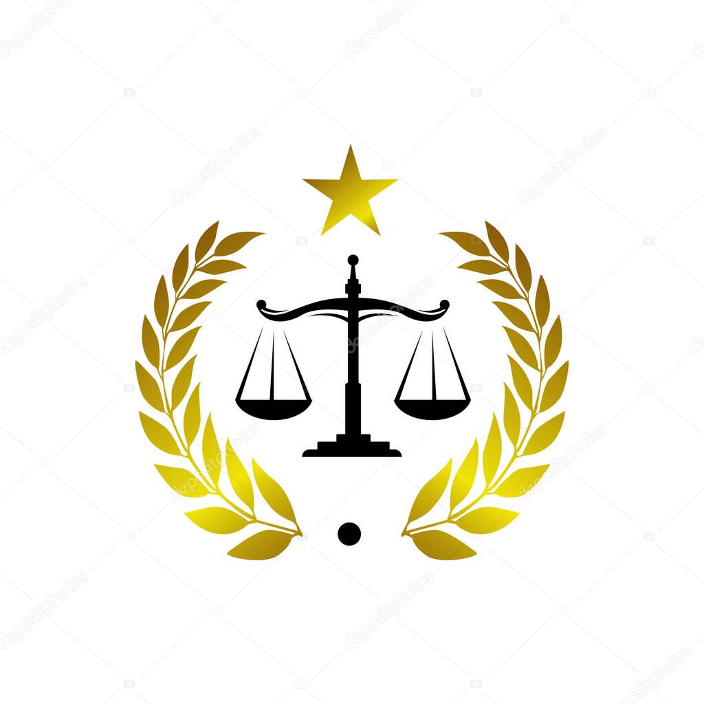 a stylish scales of justice logo design vector for law lirm law 