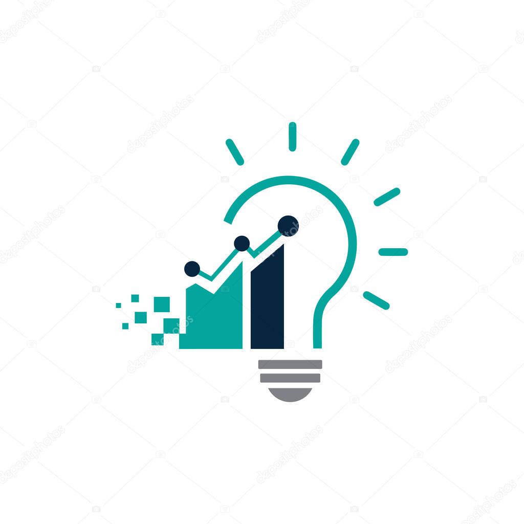Marketing finance sales economical business solutions logo vector illustration