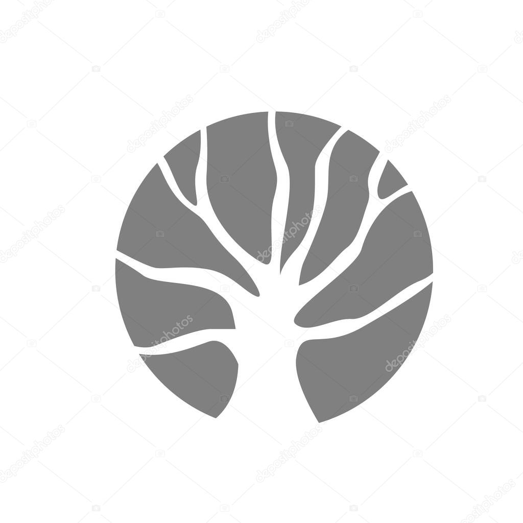 Simple dead tree trunk logo vector design graphics element