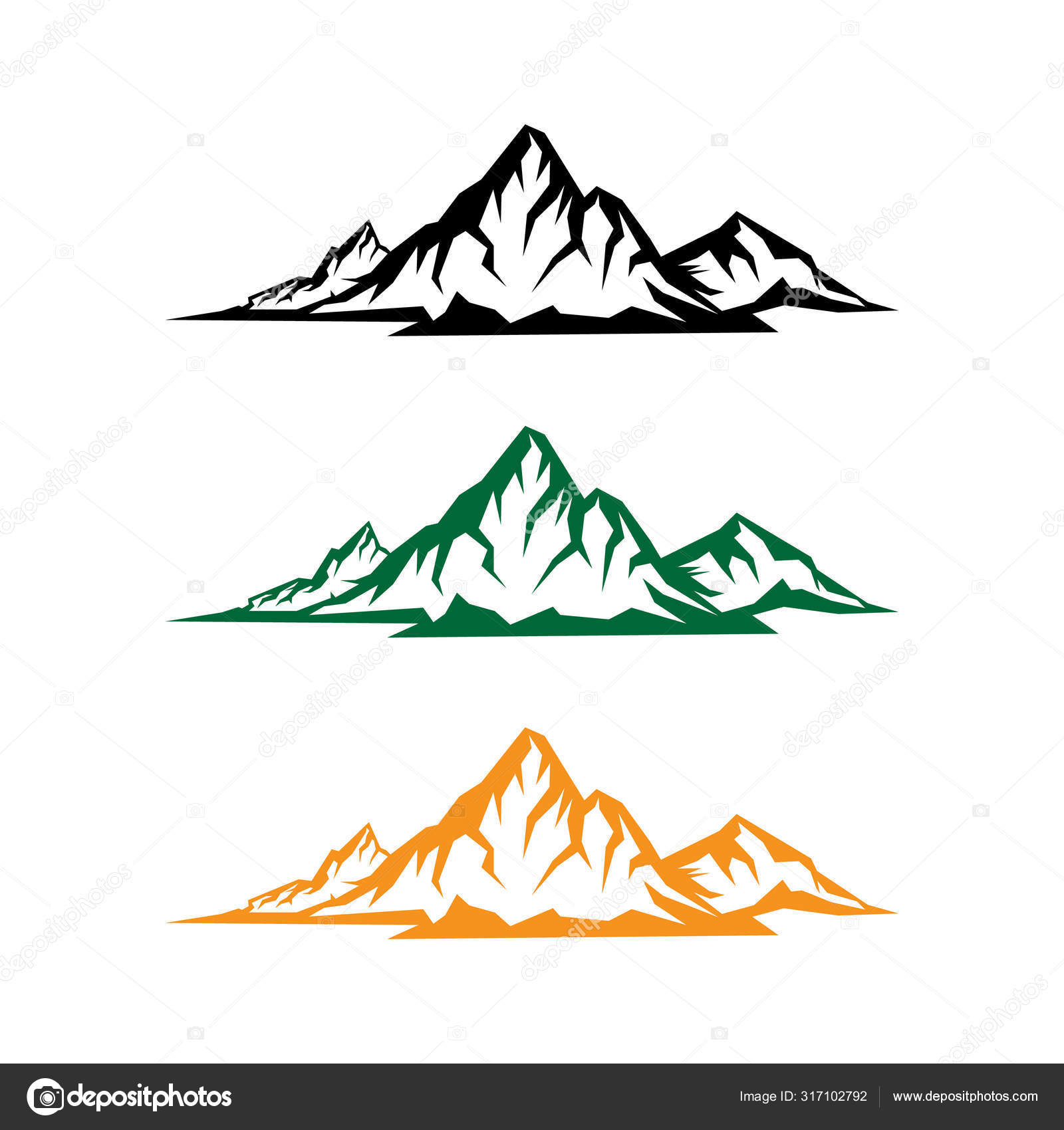 Paisaje naturaleza vector o silueta de montaña al aire libre para el diseño  de elementos Vector de stock #317102792 de ©Taawon, image size:1600x1700