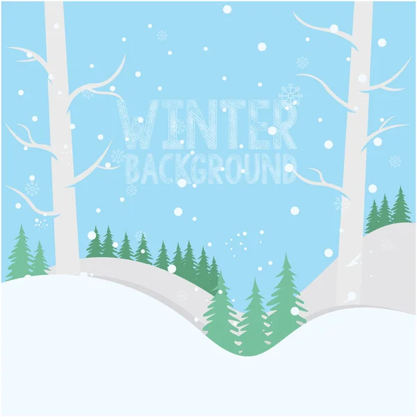 Winter schneebedeckt Landschaft Vektor Design Illustration Hintergrund — Stockvektor