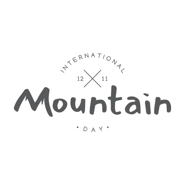 Simple design emblem International Mountain Day letter — Stock Vector