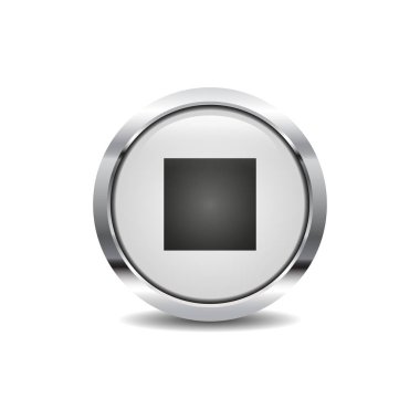 Metal çerçeveli 3d yuvarlak simge vektör resmini durdur