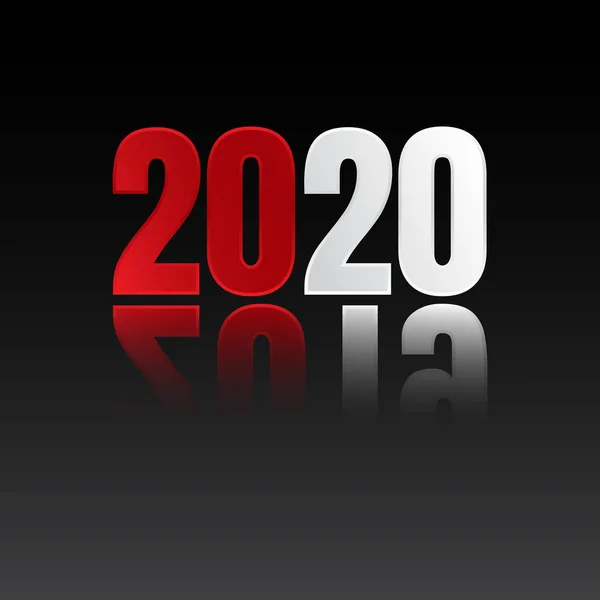 Vermelho e branco 2020 mudança 2019 símbolo texto —  Vetores de Stock