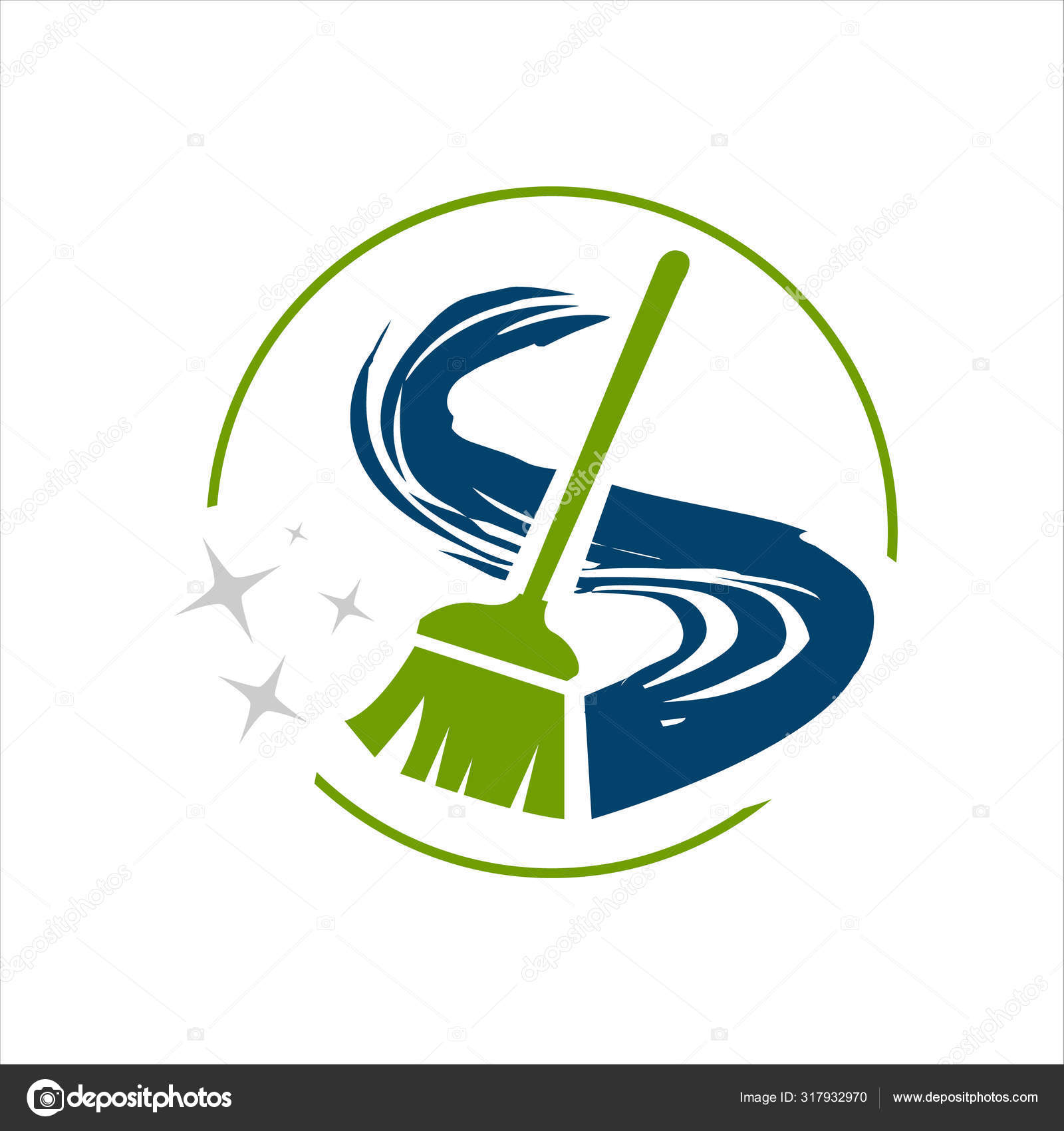 Servicio de limpieza abstracto Logo vector de diseño. Icono de casa