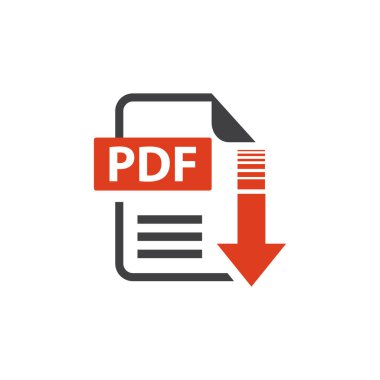 pdf indirme simgesinin düz işareti beyaz arkaplanda izole edildi