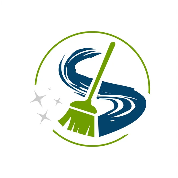 Servicio de limpieza abstracto Logo vector de diseño. Icono de casa limpia t — Vector de stock