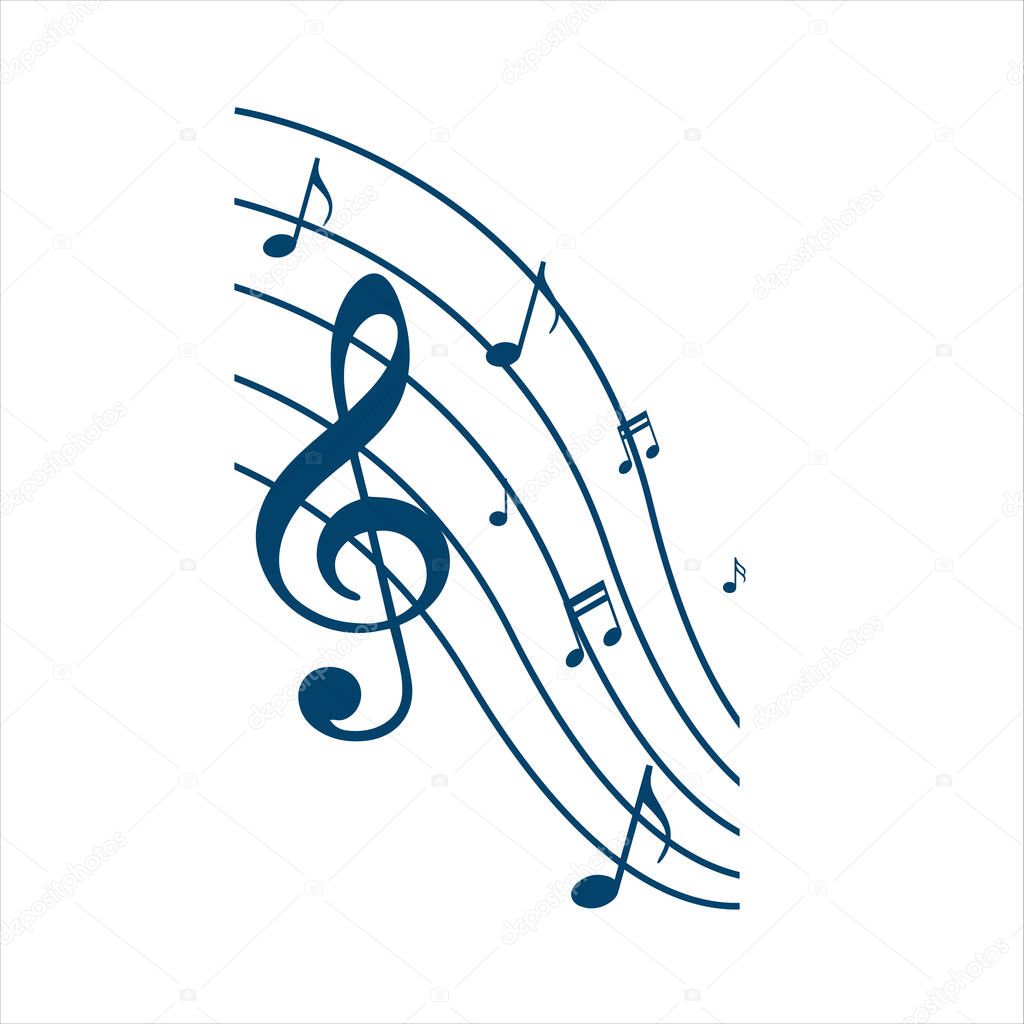 the symphony of music note vector design. instrumental beautiful