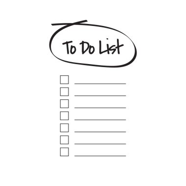 Liste planlama görevi kavramı için Chec ile kağıt sayfaları