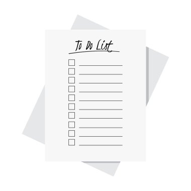 Liste planlama görevi kavramı için Chec ile kağıt sayfaları