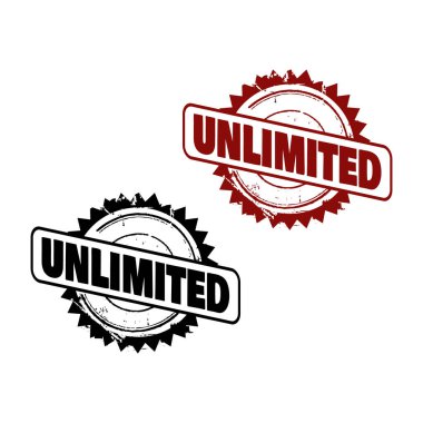 Sınırsız kırmızı kauçuk pul tasarımı harfi izole edildi