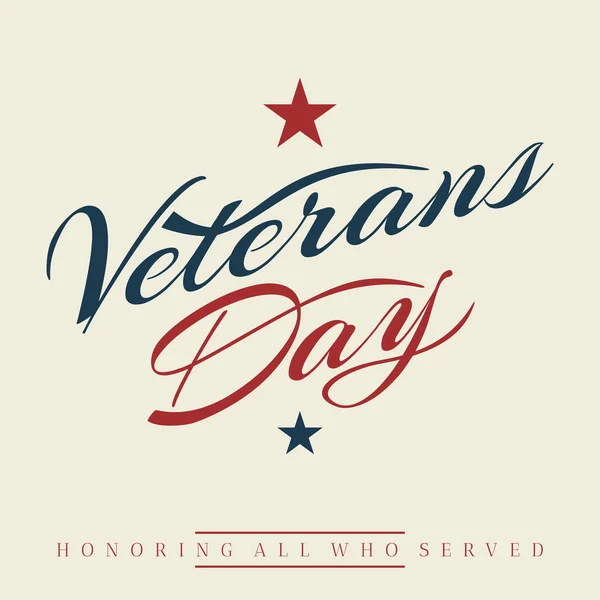 Happy Veterans day letter vintage style background