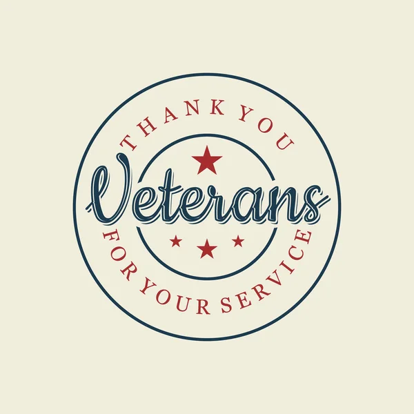 Feliz día de los veteranos carta estilo vintage emblema sello fondo — Vector de stock
