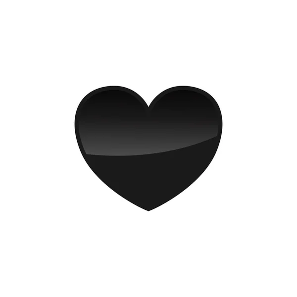 Imagem vetorial de modelo de ícone de coração preto minimalista — Vetor de Stock