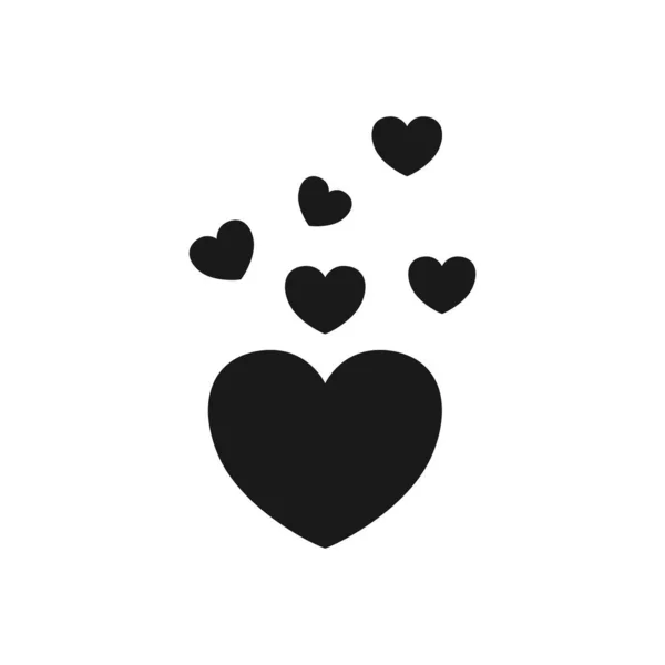 Modelo de ícone de coração preto design de imagem vetorial — Vetor de Stock