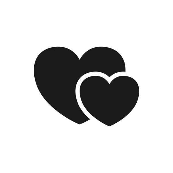 Imagem vetorial de modelo de ícone de coração preto — Vetor de Stock