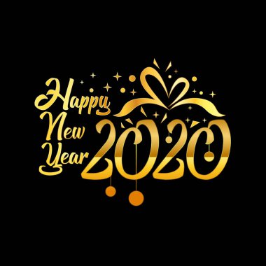 Yeni yılın kutlu olsun 2020 logo metin tasarımı. Tasarım kavramı. Vektör kipi