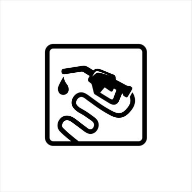 Benzin istasyonu ikon vektör tasarımı. Petrol pompası sistemi