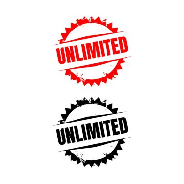 Sınırsız kırmızı kauçuk pul tasarımı harfi izole edildi