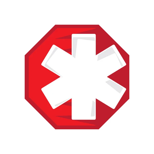 Stella della vita un disegno vettoriale logo ambulanza per emergen medico — Vettoriale Stock