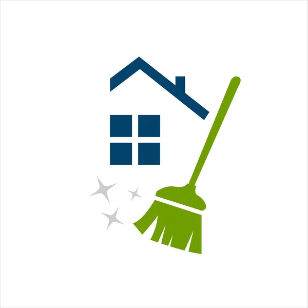 Abstrato Serviço de Limpeza Logo design vector. Ícone de casa limpa t —  Vetores de Stock