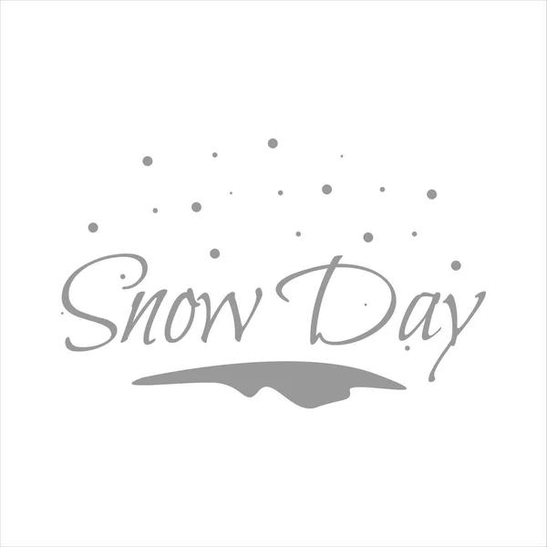 Neve giorno lettering vettore isolato in fondo bianco — Vettoriale Stock
