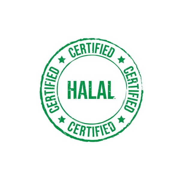 Halal certificato grunge rotondo vintage timbro immagine vettoriale — Vettoriale Stock