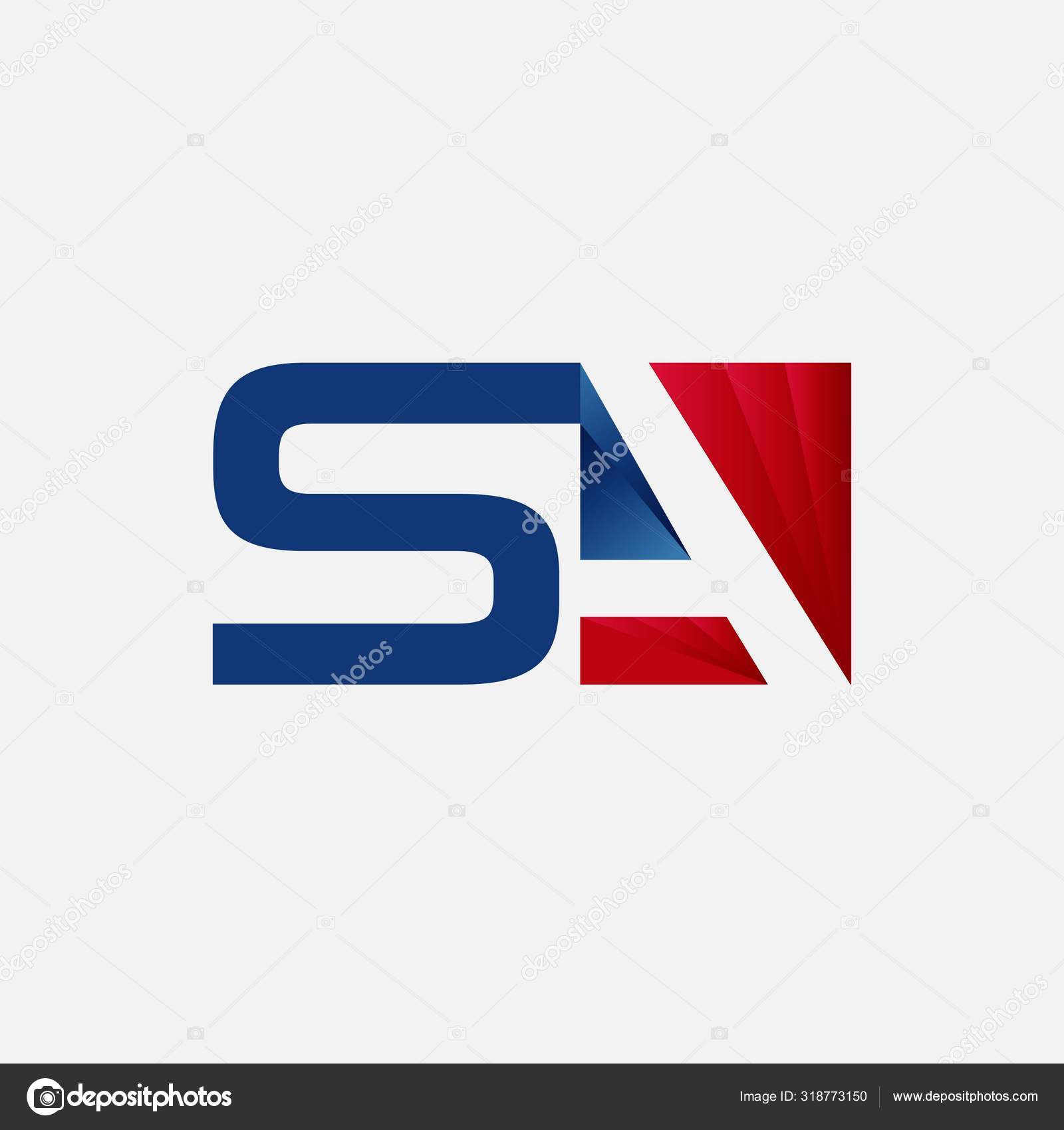 Sa Letter Design Logo With Red And Blue Colors Trendy Vector Ill Vector Image By C Taawon Vector Stock