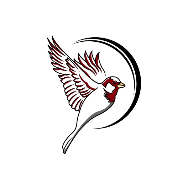 Logo kardinála. Izolovaný kardinál pták na bílém pozadí — Stockový vektor