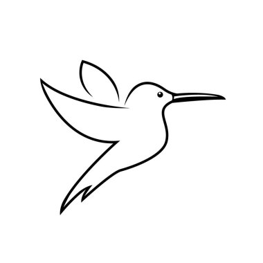 Hummingbird çizgi simgesi, ana hat vektör işareti, doğrusal pictogram izo