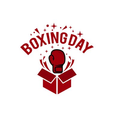 Boks Günü vektör illüstrasyonu.Typography bir arada