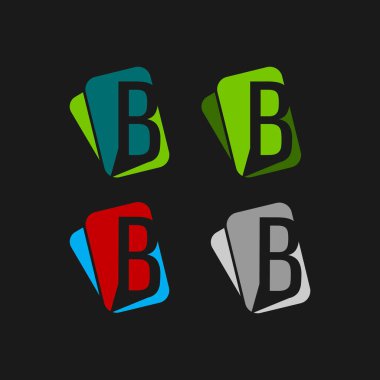 Mektup B logo simgeleri tasarım şablonu öğeleri kümesi