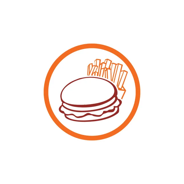 Fast Food Symbole Logo Vektordatei — Stockvektor