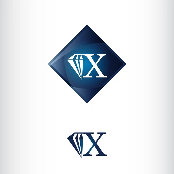 Γράμμα X και Diamond σχήμα, Luxury Creative Logo — Διανυσματικό Αρχείο