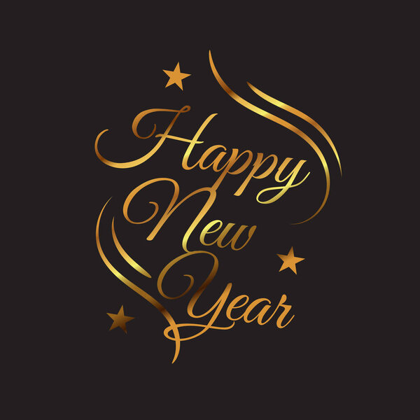 gold colored Happy new year 2020 Illustration background Concept