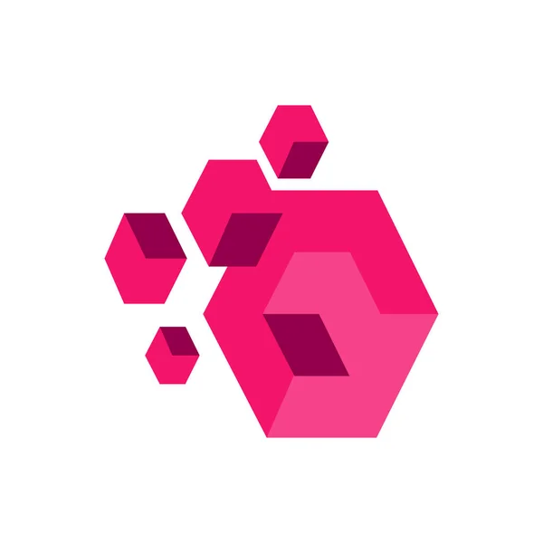 3d abstracte vierkante kubus gestapelde dozen logo symbool symbool template — Stockvector