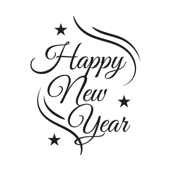 new flat styles hand drawn Happy new year 2020 lettering vector 