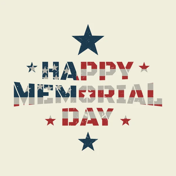 Fondo de Memorial Day o diseño de banner con fla de color americano — Vector de stock