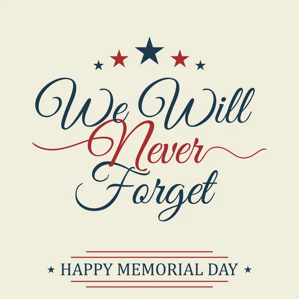 Memorial Day fundo ou design de banner com fla cor americana — Vetor de Stock