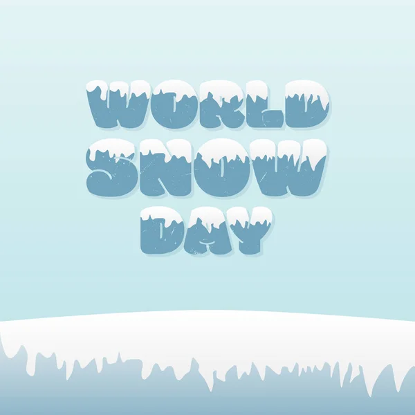 Welt Schnee Tag Schriftzug Konzept-Design — Stockvektor