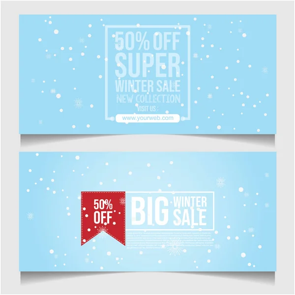 Set of winter sale banner vectors — Stock Vector