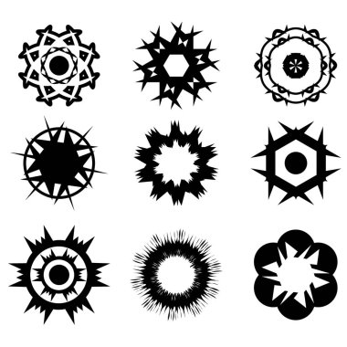 Mandala ile süsleme seti. Geometrik daire ögesi i yaptı