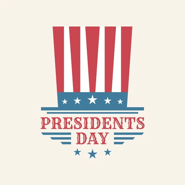 Texto vintage Día de los Presidentes con bandera de color americana — Vector de stock