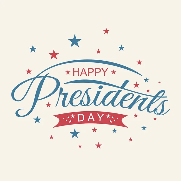 Carta Vintage feliz Día de los Presidentes con bandera de color americano — Vector de stock