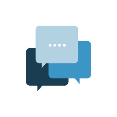 Konuşma baloncuğu sohbet grafiğinin üst üste binen kare şekli v