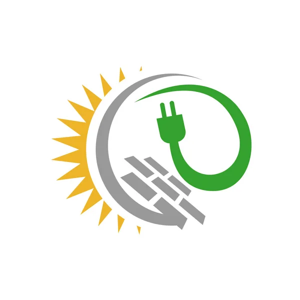 Alternative renewable sustainable energy solar panel logo vector — Stock Vector